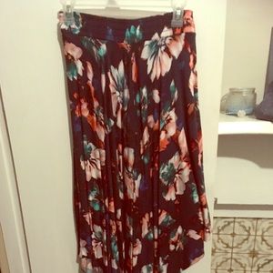 Floral asymmetrical skirt